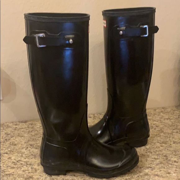 Hunter Tall Black Rubber Boots - Picture 3 of 15